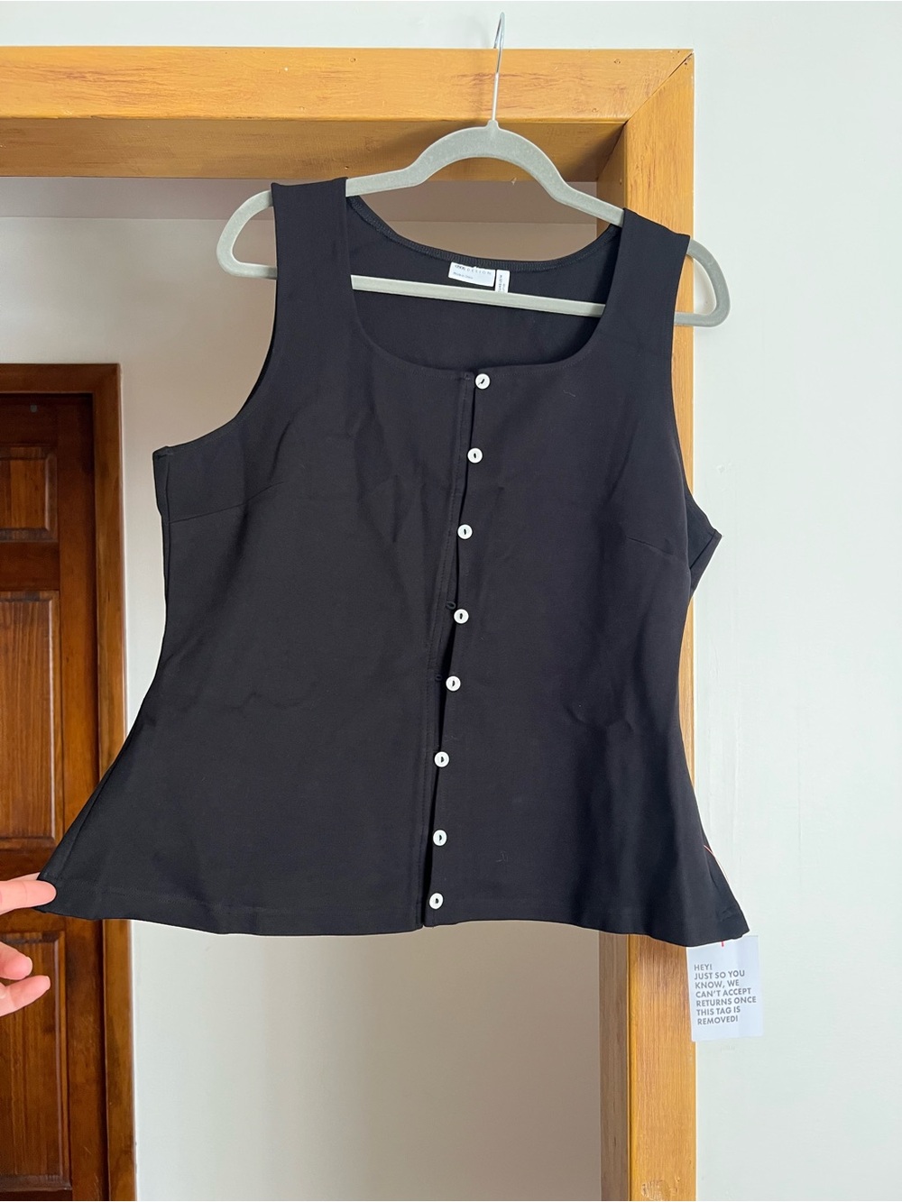 NWT ASOS DESIGN Curve premium ponte longline vest in black